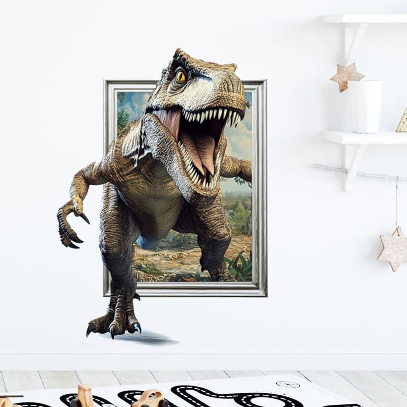 3D 恐竜 ウォールステッカー ティラノサウルス 立体 壁紙シール 保育園 子供部屋 寝室 装飾用 DIY ステ..