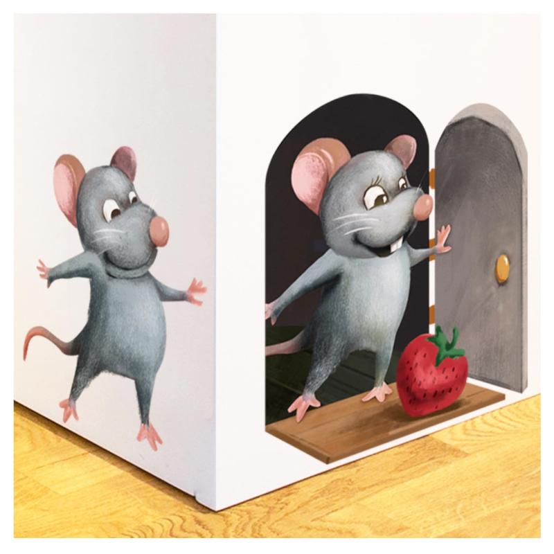 clowin ウォールステッカー 鼠の穴 子供部屋 壁紙シール 剥がせる 騙し絵 シール 3dウォールステッカー