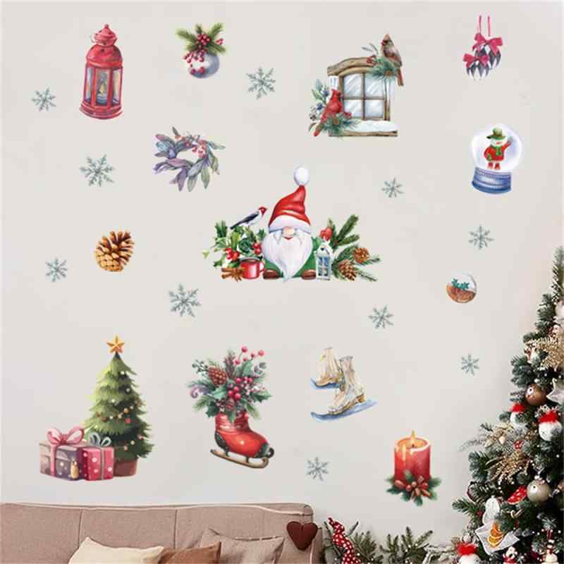 NAIZANG クリスマス ウォールステッカー おしゃれ 緑のツリー 植物 サンタクロース 冬の景色 ウォールシール はがせる 子供部屋 寝室 女の子 男の子 こども 壁 飾り ウォールすてっかー 装飾