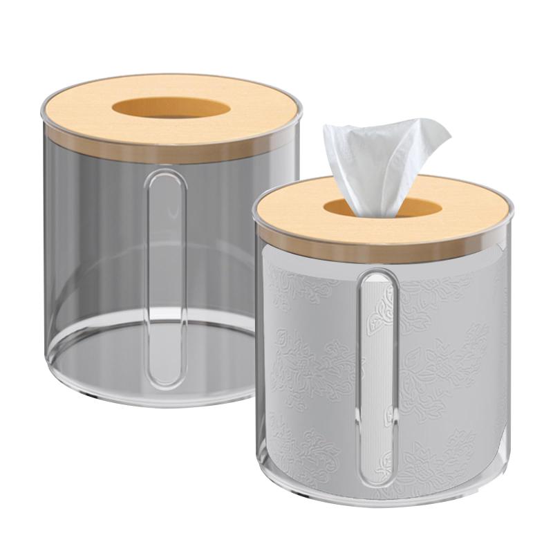 siawadeky トイレットペーパーケース ティッシュケース 2個セット 円柱型 置型 詰め替え 取り出しやすい 簡単 便利 防水 キッチンペーパー 収納 ロールティッシュケース 家庭用