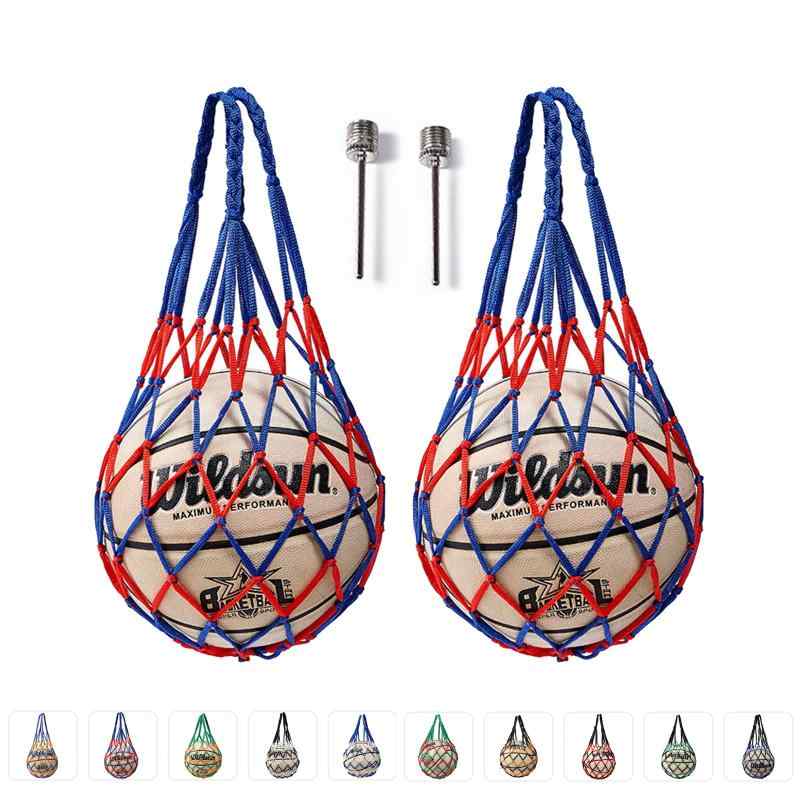 2個入り ボールネット サッカー バスケットボール バレーボール ボールバッグ 収納 手編み 網袋 持ち運び 簡易
