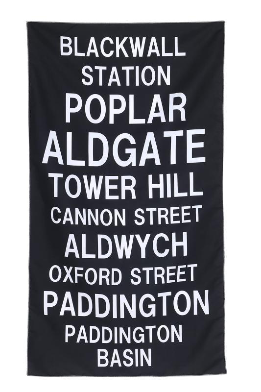 バスロールサイン タペストリー ブラック インテリア アンティーク レトロ ヴィンテージ モダン 雑貨 おしゃれ アート 布 目隠し