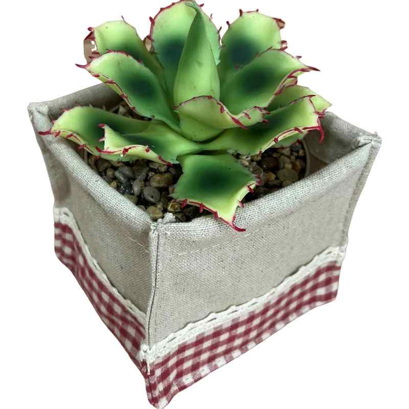 キューフラ(Q-FLA) 観葉植物 フェイク グリーン エケベリア ポット カバー セット ...