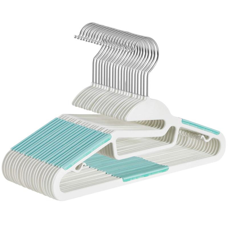 SONGMICS 子供ハンガー キッズハンガー すべらない 襟を守る 省スペース 型崩れ防止 多機能 可愛いグリーン 20本セット NCRP30Q