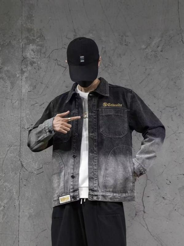 Rakuten - ジャケット 男性用 デニムジャケット Gジャン ブルゾン アウター 秋冬 耐摩耗性 多ポケット 黒グレー