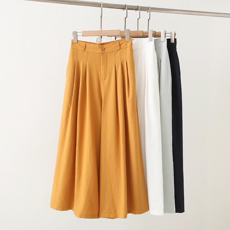 Rakuten - パンツ レディース 高腰 ワイドレッグパンツ ストレートパンツ ポリエステル ゆったり カジュアル 薄手 ルーズ 無地 春夏