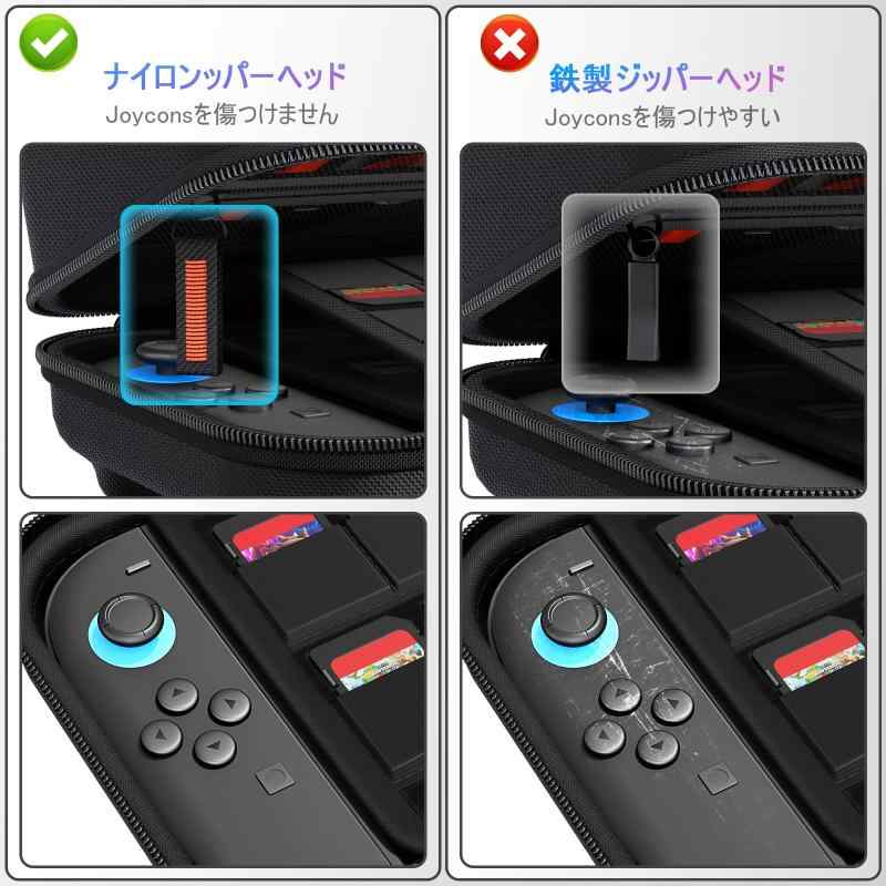【令和7年新登場】Switch2対応 ケース スイッチ ケース 保護カバー 収納バッグ 防塵 防汚 耐衝撃 ナイロン素材 全面保護型 消臭 大容量 ゲームカード24枚 旅行用 キャリングセット 小物収納可