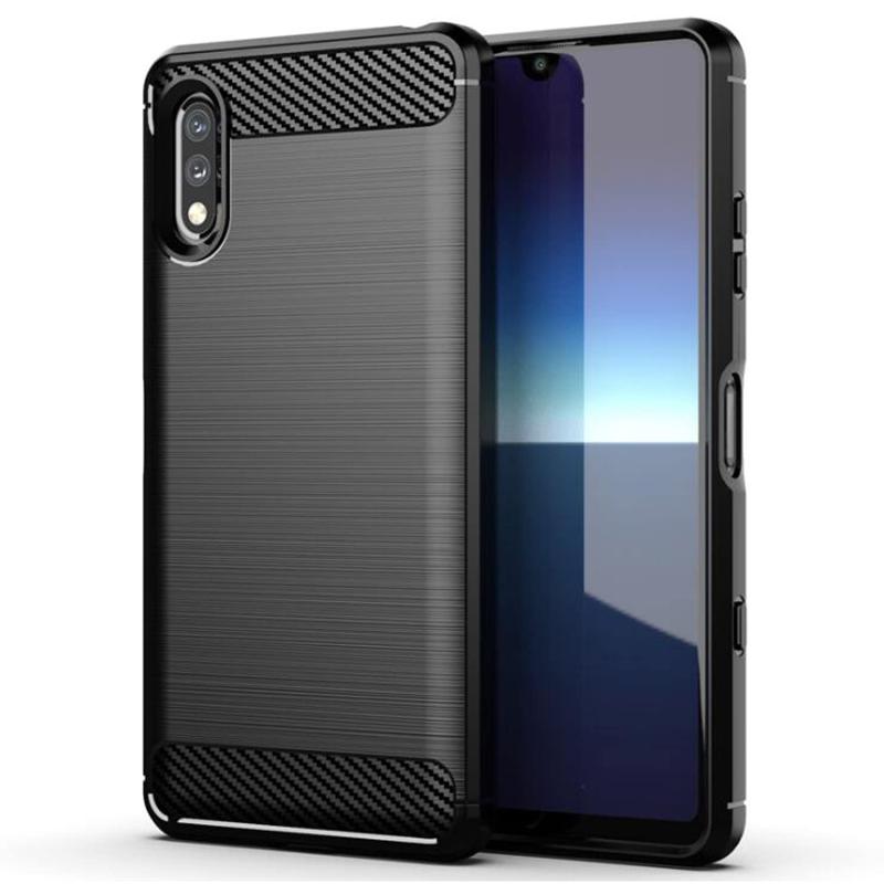 Sony Xperia Ace II SO-41B docomo 用の TPU 耐衝撃カバー 衝撃吸収 薄型 すり傷防止 指紋防止 ワイヤレス充電対応 全面保護ケース Eustak (ブラック)