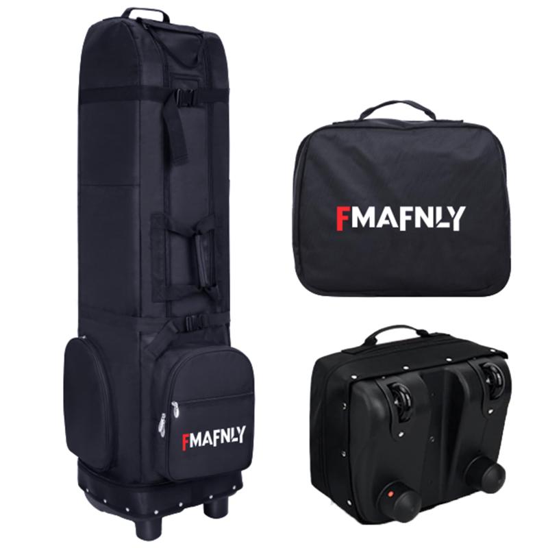 FMAFNLY ゴルフバッグカバー ゴルフ用トラベルカバー 折りたたみ式 ナイロン ホイール付き ゴルフ航空バッグ ゴルフバッグ トラベルケース 耐摩耗性 防水...