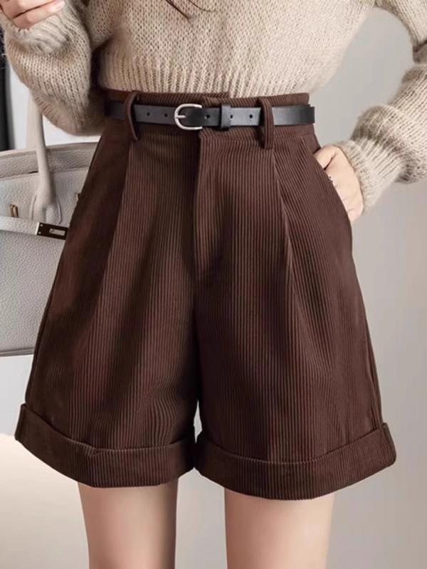 ショートパンツ レディース コーデュロイ 秋冬 高見え 韓国 Aライン ハイウエスト ワイド 美脚 ブラック 黒 コーヒー 伸縮性