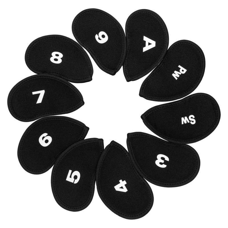 KKLM ゴルフアイアンカバー ゴルフ用アイアンカバーヘッドカバー 10枚セット 番号付き 保護カバ ...