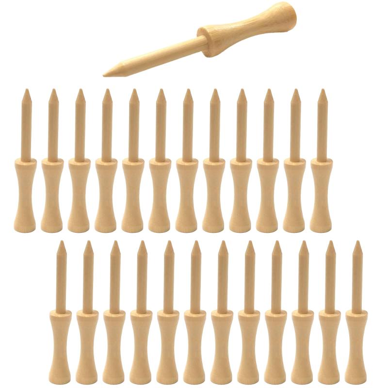 オーディオファン ゴルフ ティー 段 ロングティー ウッドティー ロング 段付超ロングティー 45mm 25個セット