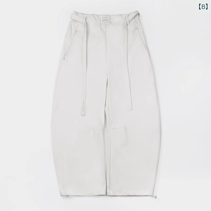 シャドーテールのパンツ レディース アメリカンスタイル レッド カジュアルパンツ デザイン ロングパンツ コットン ゆったり 中間ウエスト 刺繡 配色 通勤 伸縮性 普段使い｜アングル3