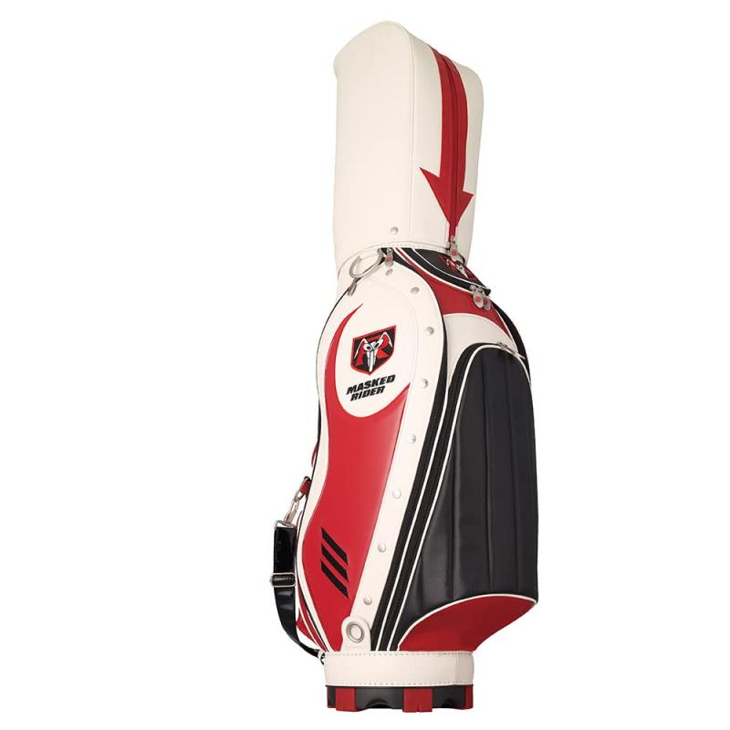 復刻仮面ライダーキャディバッグ-サイクロンモデル KRCB003型 ：9.5型対応：長さ 46インチ口枠 ：6分割素材：合成皮革（PU・PVC）重さ ：約4.9kg