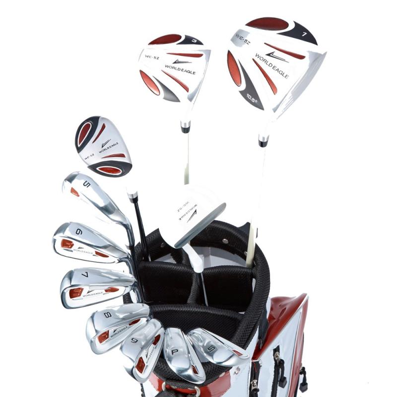 WORLD GOLF(ワールドゴルフ) ワールドイーグル WE-5Z メンズゴルフセット【ホワイト】R+【ホワイト/レッド】J-F-01α スタンドバッグ 5z-w/r+f-01 w/r右利き用・フレックスR