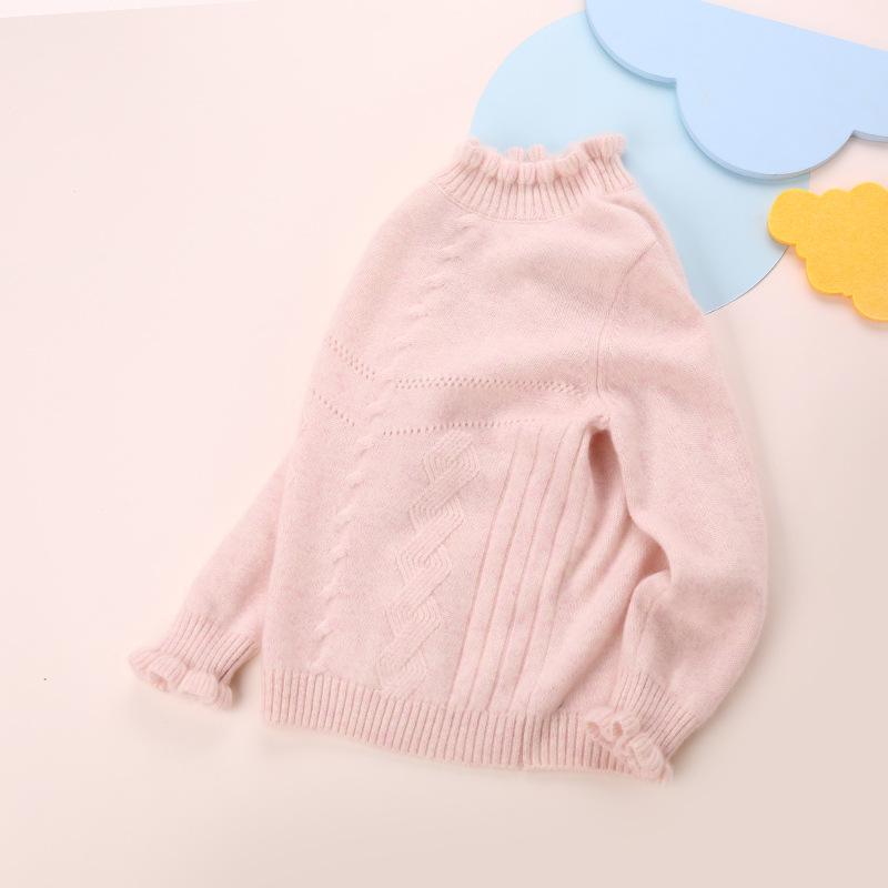 子供服 ニット セーター 女の子 100% カシミヤ トップス 丸首 長袖 無地 かわいい ...