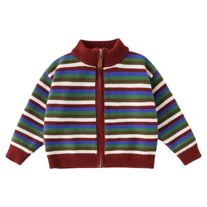 ニット カーディガン キッズ 男の子 ベビー 子供服 配色 長袖 ジップアップ 秋冬 ...