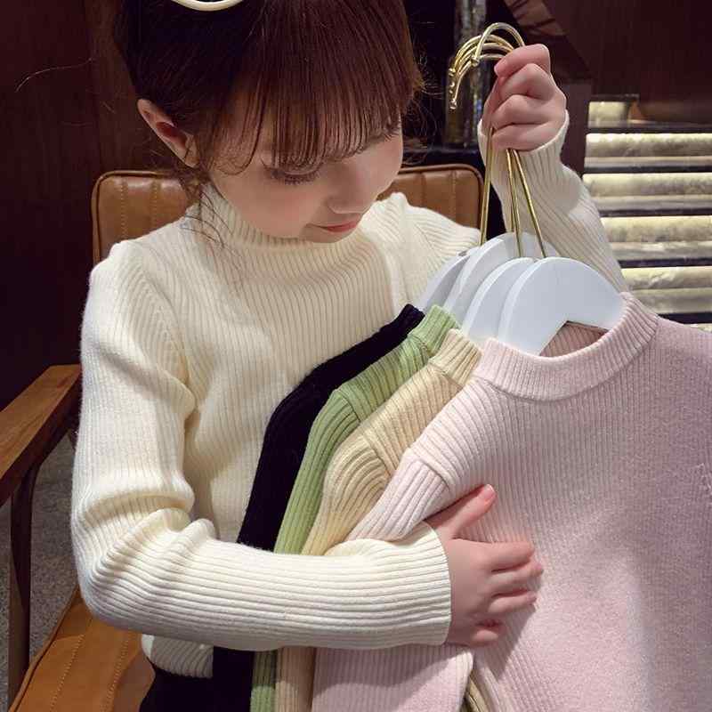 ニット・セーター キッズ 女の子 子供 ニット トップス 春秋 冬 厚手 丸首 長袖 無地 普段着 おしゃれ かわいい ガールズ ニット セーター ピンク系