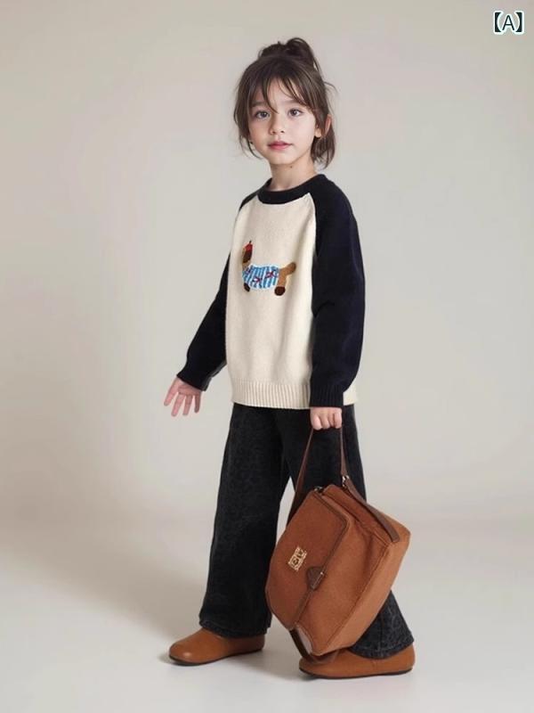 ニット キッズ 女の子 秋冬 子供服 韓国風 かわいい おしゃれ 大 童 冬 インナー レイヤードトップス 普段使い 運動着 ブラック グレー