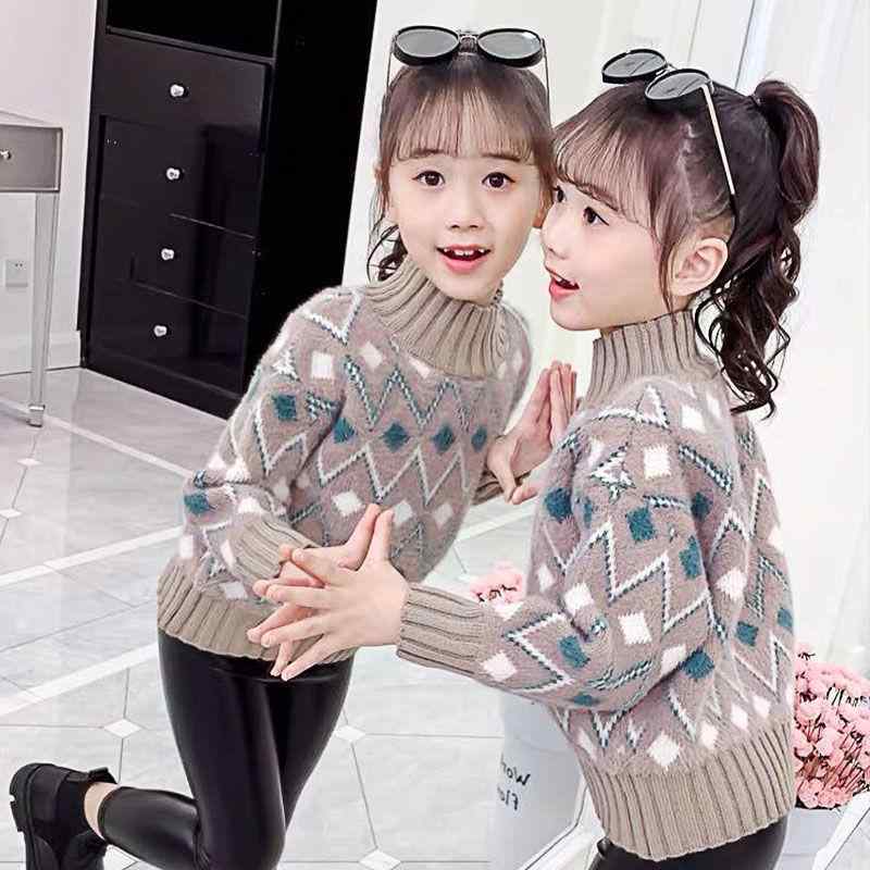 ニット キッズ 女の子 裏起毛 セーター 子供服 トップス 長袖 秋冬 チェック柄 普段着 かわいい 幼稚園 小学生