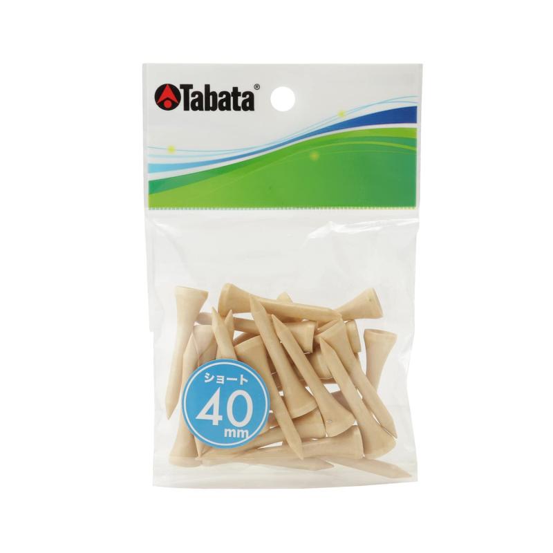 Tabata(タバタ) ゴルフ ティー ショートティー ウッドティー ショート プロスリムショート 白木 40mm