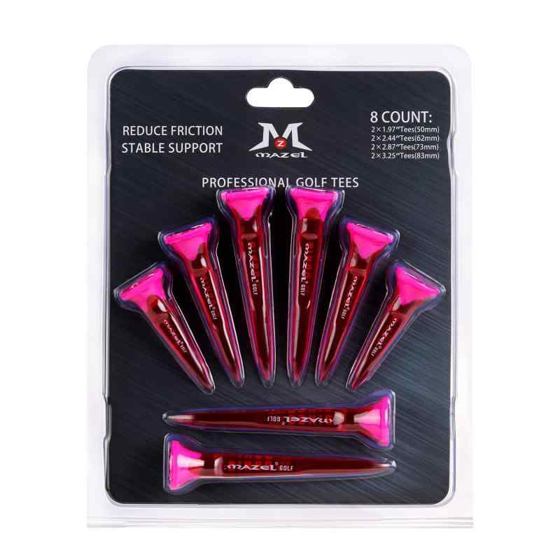 MAZEL (マゼル) 透明プラスチック製 ゴルフティー 飛距離アップ 高耐久 5本爪デザインで の安定性 折れにくい ロングティー/ショートティー ドライバー 8本入 50mm/62mm/73mm/83mm