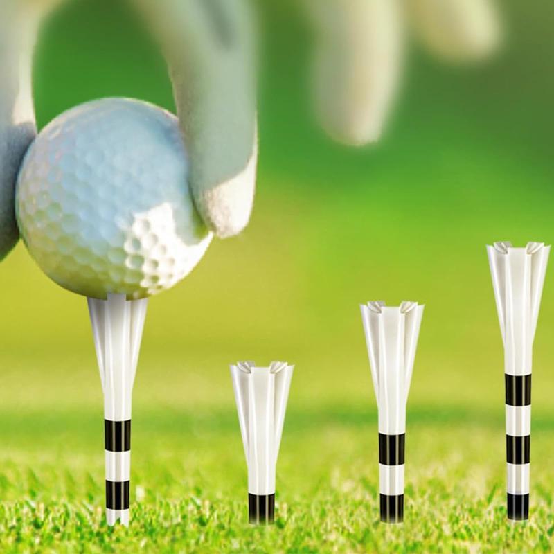 ゴルフティー 83mm プラスチック製 ソフトゴムトップ ストライプ柄 長尺ボールティー 高さ調節可能 高耐久性 易挿入 打撃安定性アップ 飛距離向上 初心者～プロ用 丈夫・折れにくい ゴルフ