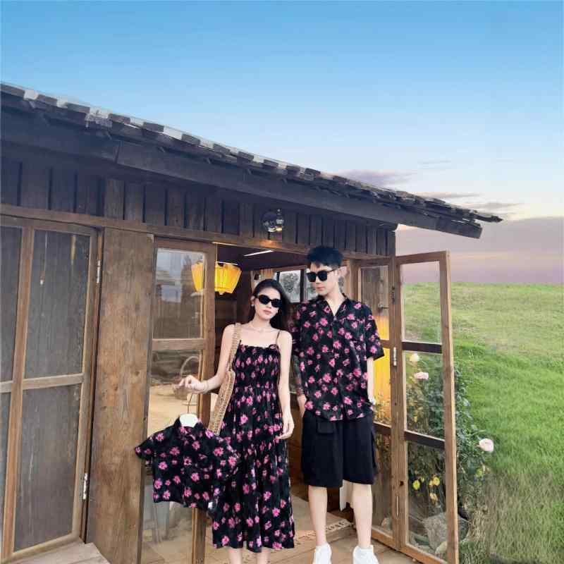 ワンピース 親子 夏 リゾート ビーチ 花柄 かわいい ボヘミアン柄 半袖 家族旅行 普段使い 接触冷感 吸湿速乾 伸縮性(4.0)