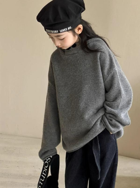 子供服 ニット・セーター 女の子 秋冬 ウール混紡 トップス インナー プリンセススタイル かわいい 普段使い 防寒着 ガールズ 110cm 120cm 130cm 140cm 150cm 160cm