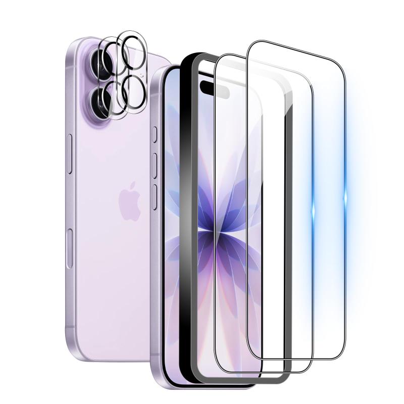 �б� Apple iPhone 17 ���饹�ե���� ��2�綯�����饹�ե���� + 2�����ݸ�ե����+ 1*���������դ��ۻ����ɻ� �ݸ�ե���� ��Ʃ��Ψ...