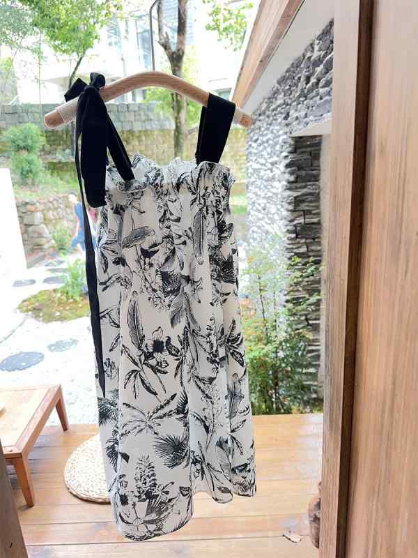 ワンピース 女の子 子供 ボヘミアン サマーワンピース チュニック Aライン 花柄 ノースリーブ コットン 接触冷感 リゾート 普段使い かわいい