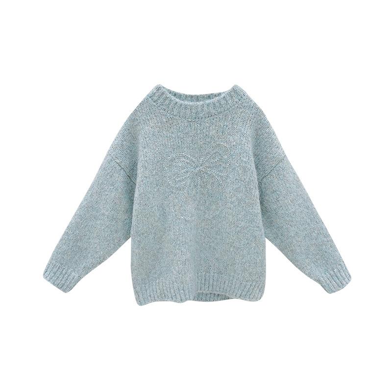 Cardigans - 子供服 ニット セーター 秋冬 女の子 厚手 ニット トップス 長袖 丸首 100cm 110cm 120cm 130cm 140cm 150cm 160cm