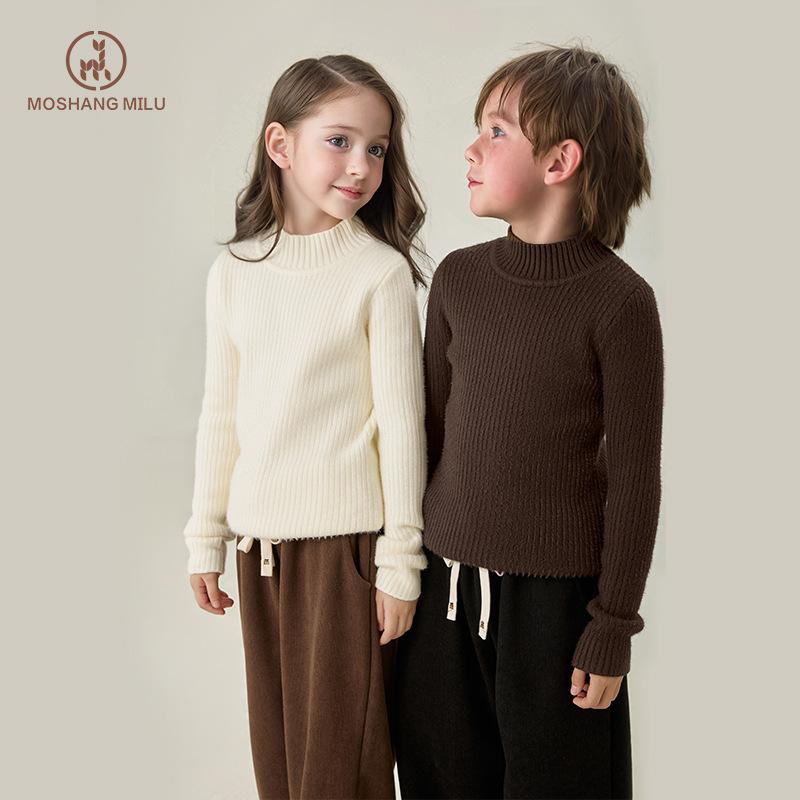 ニット キッズ 中 толстовка 仿水貂绒 加绒 裏起毛 厚手 子供 タートルネック セーター 保温 インナー 秋冬 トップス かわいい 100cm 110cm 120cm 130cm 140cm 150cm 160cm