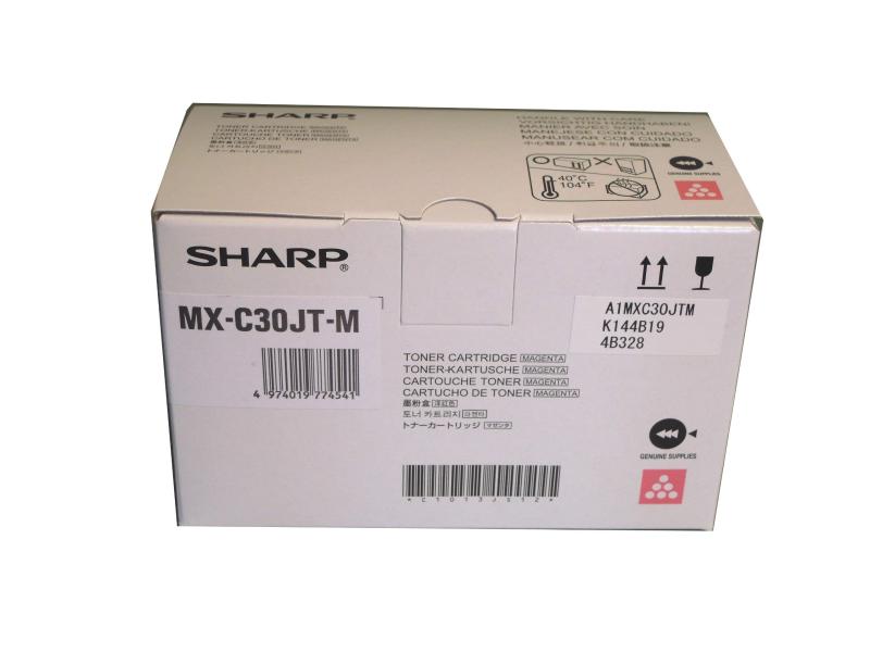 シャープ 複合機 MX-C300W 用 トナー (MX-C30JT-M) マゼンタ 国内純正品。
