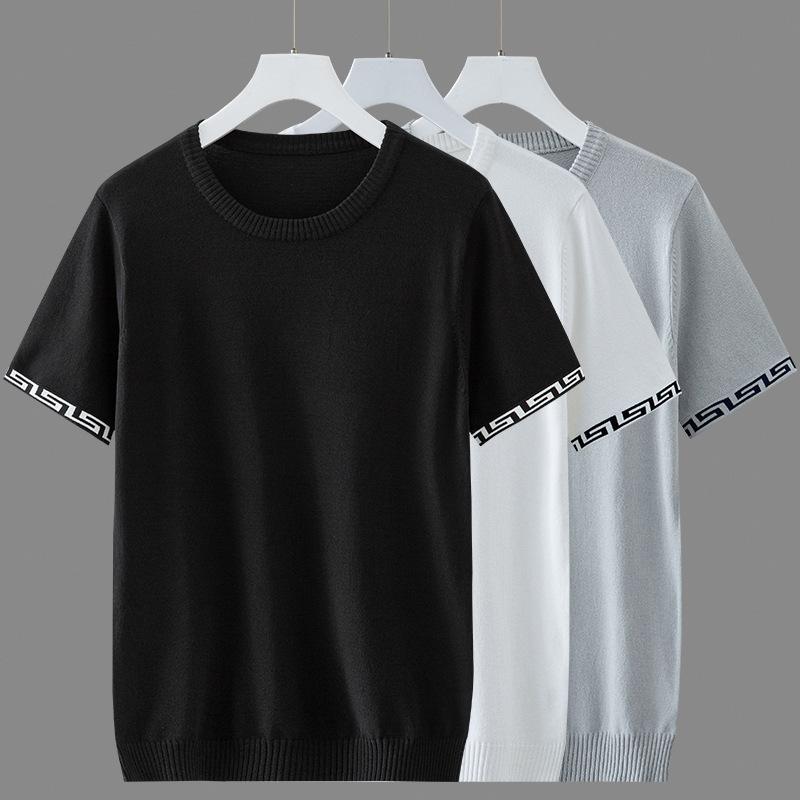 ニット メンズ 半袖Tシャツ 薄手 修身 トップ...の商品画像