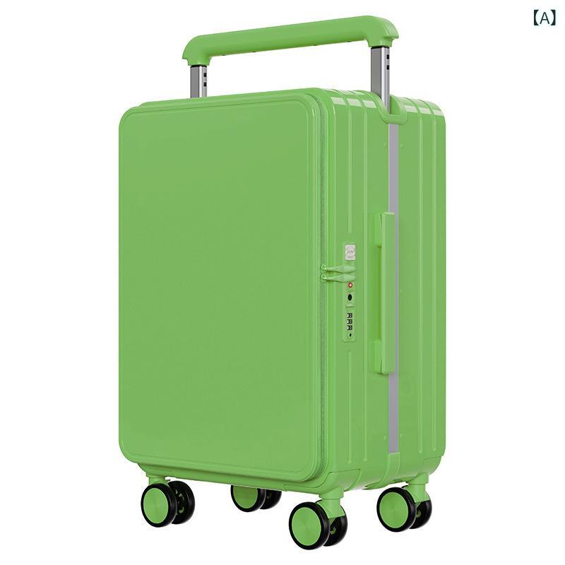 スーツケース ユニセックス 20インチ 24インチ 26インチ 28インチ PC素材 軽量 耐久性 サイドオープン 深容量 防爆ジッパー 万向輪 TSAロック ユニバーサルホイール ユニセックス 旅行用 荷物収納 乾湿分離 前ポケット USBポート 純色