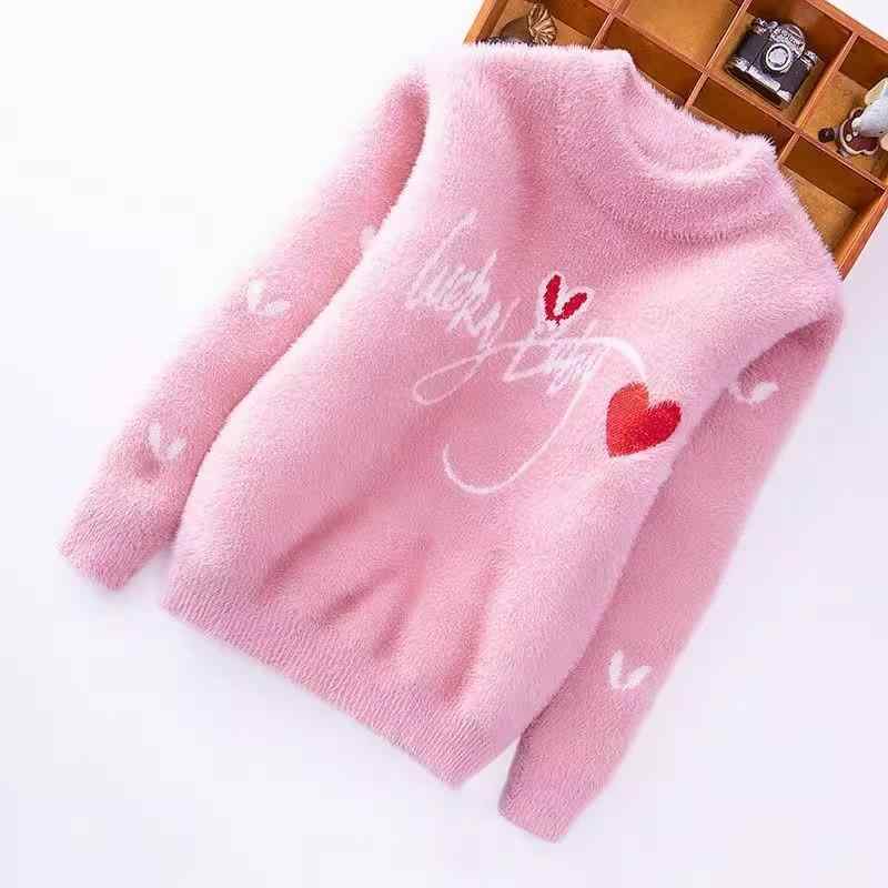 ニット・セーター キッズ 女の子 秋冬 厚手 水貂绒 ニット トップス カットソー 防寒 暖か かわいい 韓国風 子供 普段着