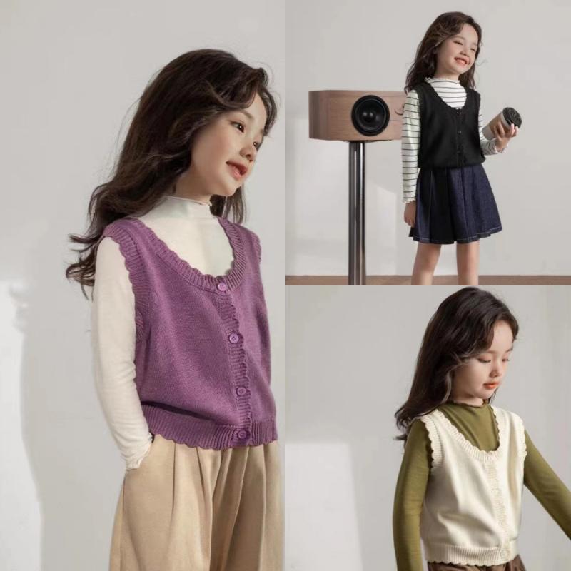 子供服 女の子 ニット ベスト カーディガン 親子コーデ トップス 秋冬 綿100% かわ...