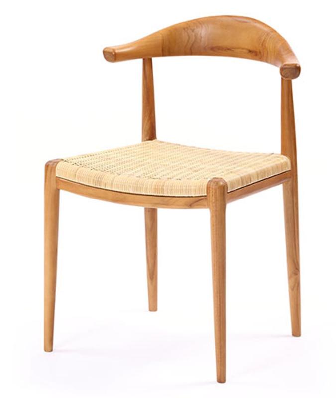 サンフラワーラタン ダイニングチェア ブラウン 幅52×奥行き47×高さ73cm チーク ダイニングセミアームチェア C310WX