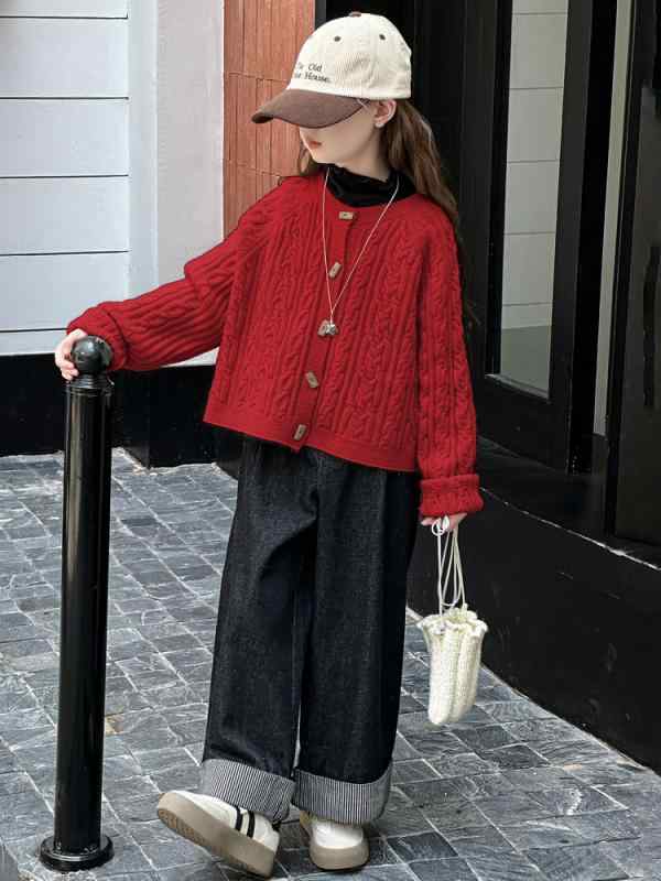 子供服 ニットカーディガン セットアップ 女の子 秋物 セーター 長袖 アウター ガールズ トップス 韓国風 かわいい おしゃれ 普段着 お出かけ 120cm 130cm 140cm 150cm 160cm 170cm