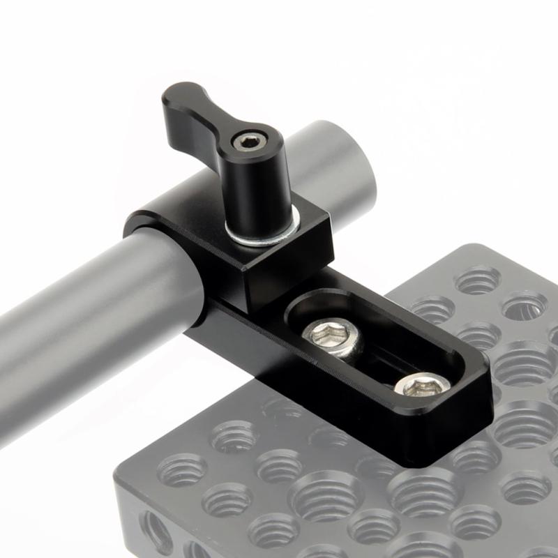 NICEYRIG ロッドクランプ 汎用 15mmロッドクランプ シングルロッドクランプ 脱落防止 長孔付き GH5、Emos100、5DMarkIIIなどDSLR装備用 モニター用 （2個） ―138