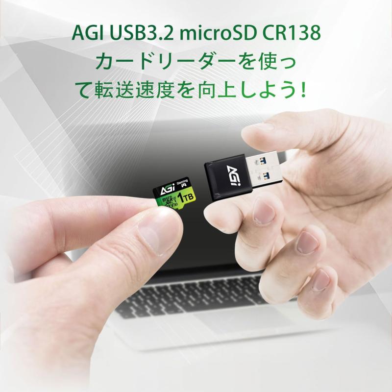 AGI 1TB TF138 マイクロsdカード/CR138 Type Aカードリーダー, Switch動作確認済. MicroSDXC A2 U3 V30 4K UHS-I U3 (読み出し速度最大170MB/s、書き込み速度最大160MB/s) アダプ