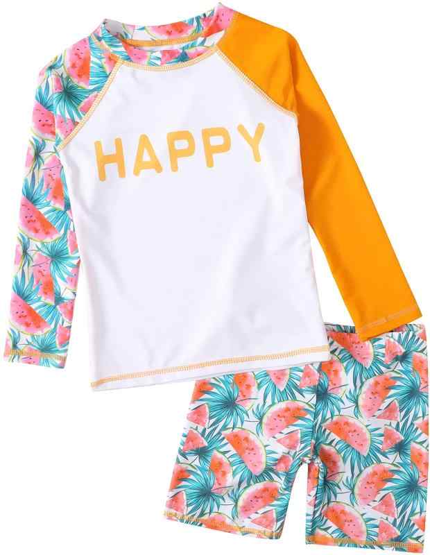 [Eakyo] イーキョ ベビー キッズ 子供 水着 水泳 セット ラッシュガード セパレート スイカ柄