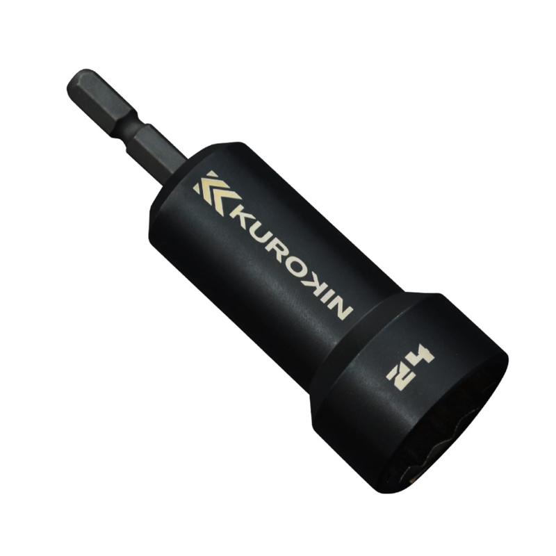 フジ矢(Fujiya) セミロングソケット 黒金 (対辺24mm/全長90mm) 512-24-BG