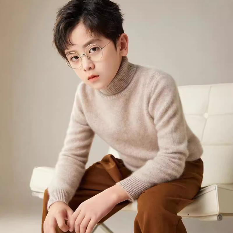 子供用ニット ウール セーター キッズ タートルネック 秋冬 男の子 女の子 プルオ...