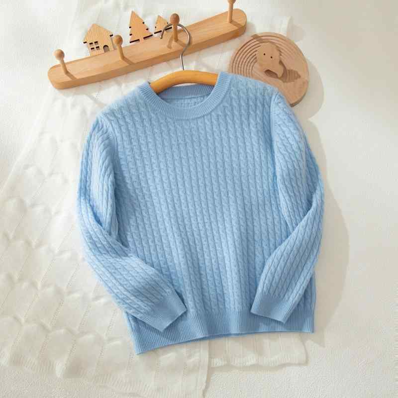 子供用セーター 男女兼用 ベビー 100% カシミヤ 秋冬 Круглый Вырез ケーブル編み プルオーバー ニット トップス かわいい 普段使い お出かけ着 部屋着