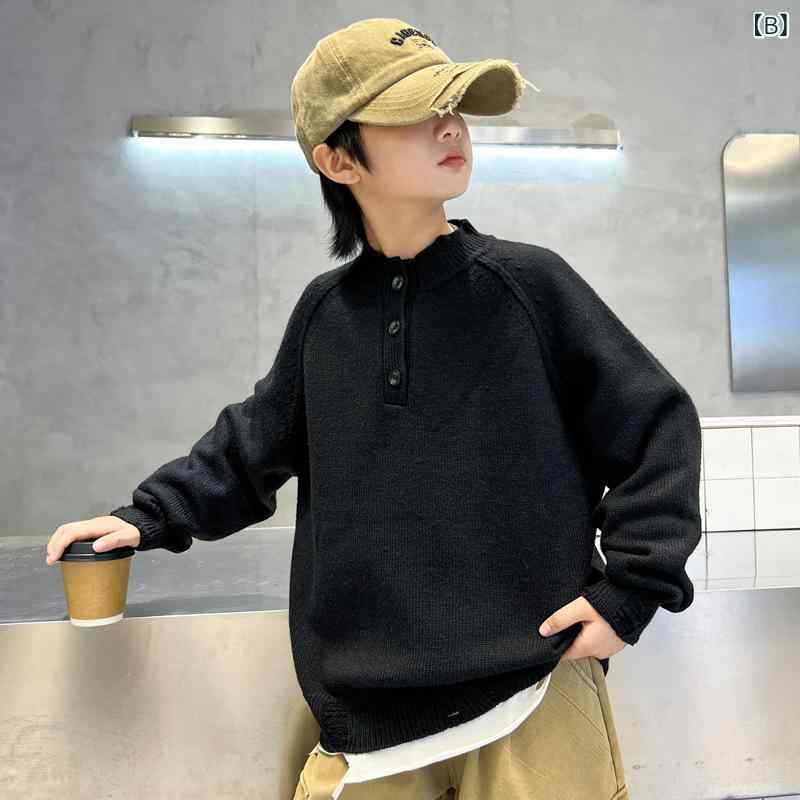 ニット・セーター キッズ 男の子 秋冬 子供服 長袖 トップス 丸首 ケーブル編み 無...