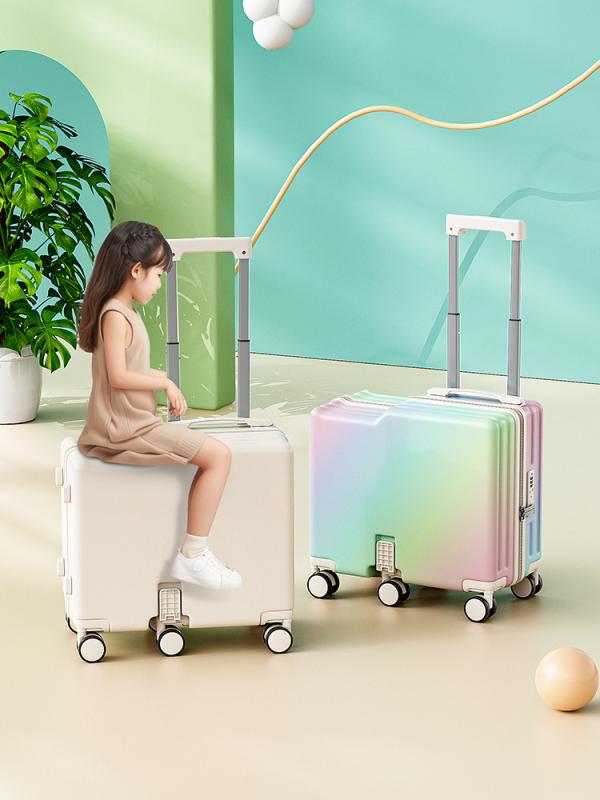 Suit Case - 子供用 キャリーケース 男の子 女の子 対応 キャリーバッグ 旅行用 登機可能 PC素材 超軽量 耐摩耗 万向輪 ジッパー開閉 普通パスワードロック コットンライニング 18インチ 20インチ カラフル カジュアルスタイル 春夏 マルチカラー ピンク ブ