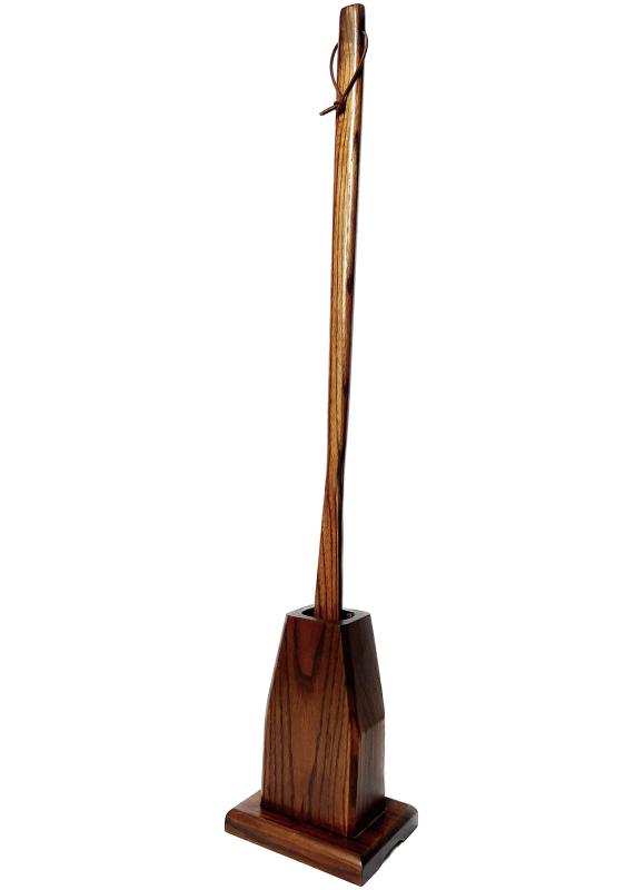 [Noah État de pleine satisfaction] ノア 靴ベラ ロング スタンド付き 木製 おしゃれ ブラウン 台付き 70cm