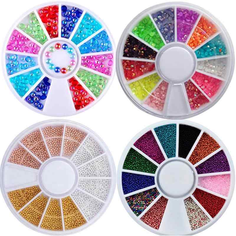 美思雲ネイルアート3 Dキャビアミニ金属ボール金銀微小鋼ビーズ装飾パーツ